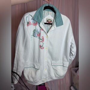 VTG 90’s Cottagecore Floral Design Coquette Cardigan Button Rock Creek Jacket